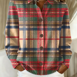 Gloria | Bunte karierte Strickjacke mit Knöpfen