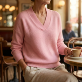 Faye | Weicher V-Ausschnitt-Pullover in lässiger Passform