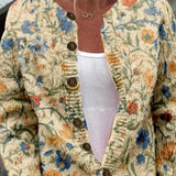 Louise | Herbst-Strickjacke mit Blumenmuster