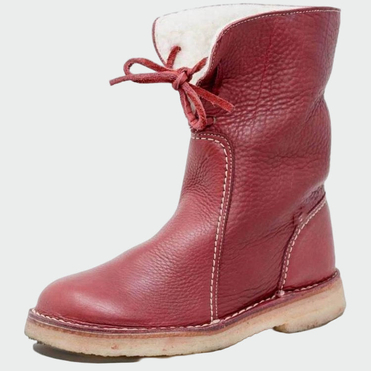 Wasserdichte Lederstiefel für Männer mit Wollfutter