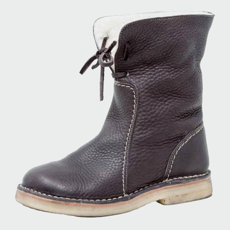 Wasserdichte Lederstiefel für Männer mit Wollfutter