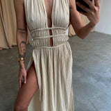 Zolla - Texturiertes Kleid mit Schlitz