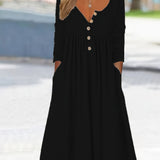 Clara | Midi-Kleid mit Knöpfen vorn