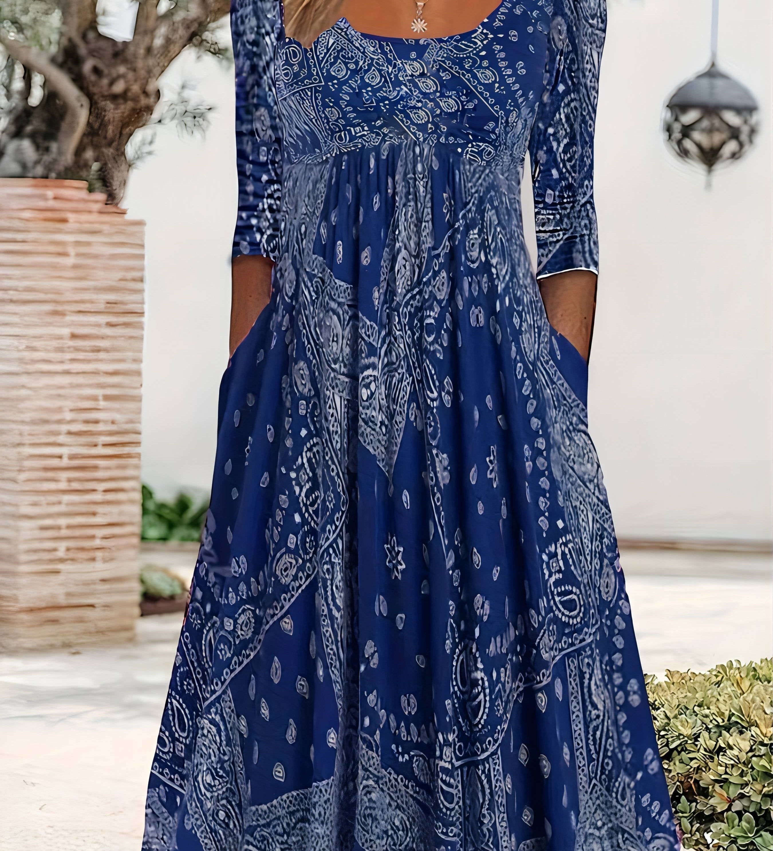 Elowen | Casual Midi-Kleid mit langen Ärmeln