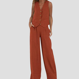 Aira - Ensemble Gilet mit Knöpfen & Weite Hose