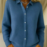Katja | Strickjacke mit Struktur und Knopfleiste
