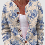 Ingrid™ | Cardigan mit blauen Blüten