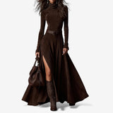 Élodie | Elegantes langes Kleid mit inkludiertem Gürtel