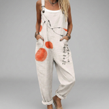 Latzhose mit Tusche-Print