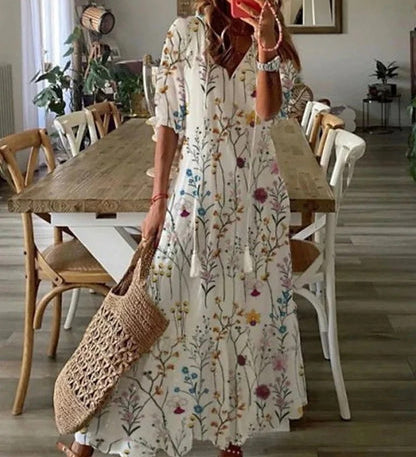 Michaela - Boho Kleid mit Bauchbedeckung