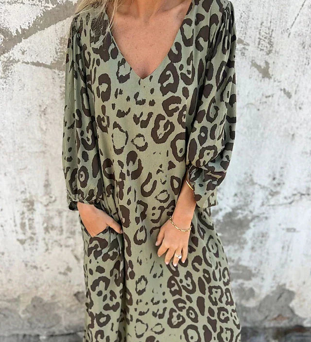 Jessa - Maxikleid Leopard